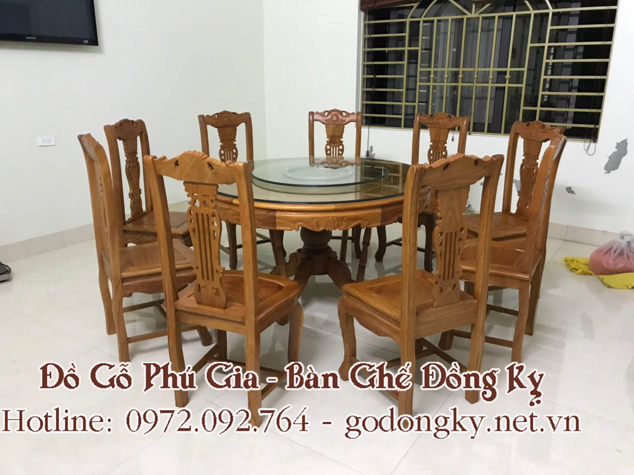 bộ bàn ăn đồ gỗ đồng kỵ phú gia